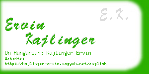 ervin kajlinger business card